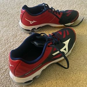 Mizuno Women's Wave Lighting Z3 Blue & Red Volleyball Shoes